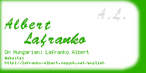 albert lafranko business card